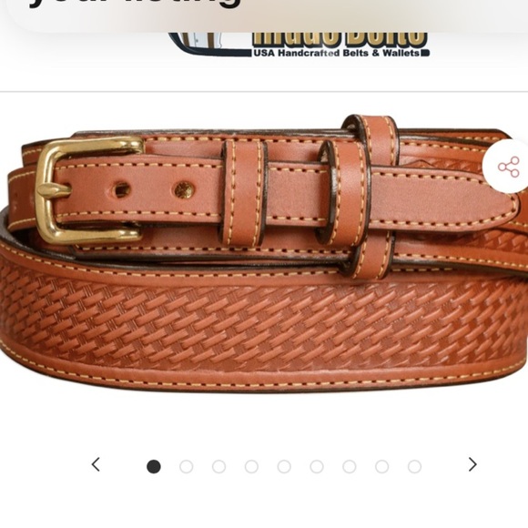 THE WALKER: CHESTNUT BROWN STITCHED BASKET WEAVE RANGER size 32” - Picture 2 of 11